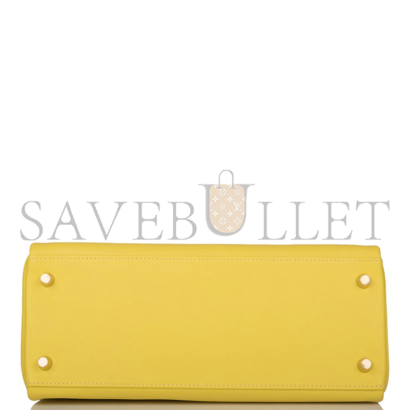 HERMES KELLY 28 LIME EVERCOLOR GOLD HARDWARE (28*22*10cm)